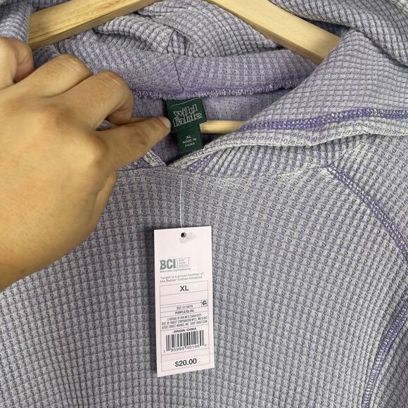 J4526 Wild Fable Cropped Waffle Hoodie size XL - Picture 2 of 5